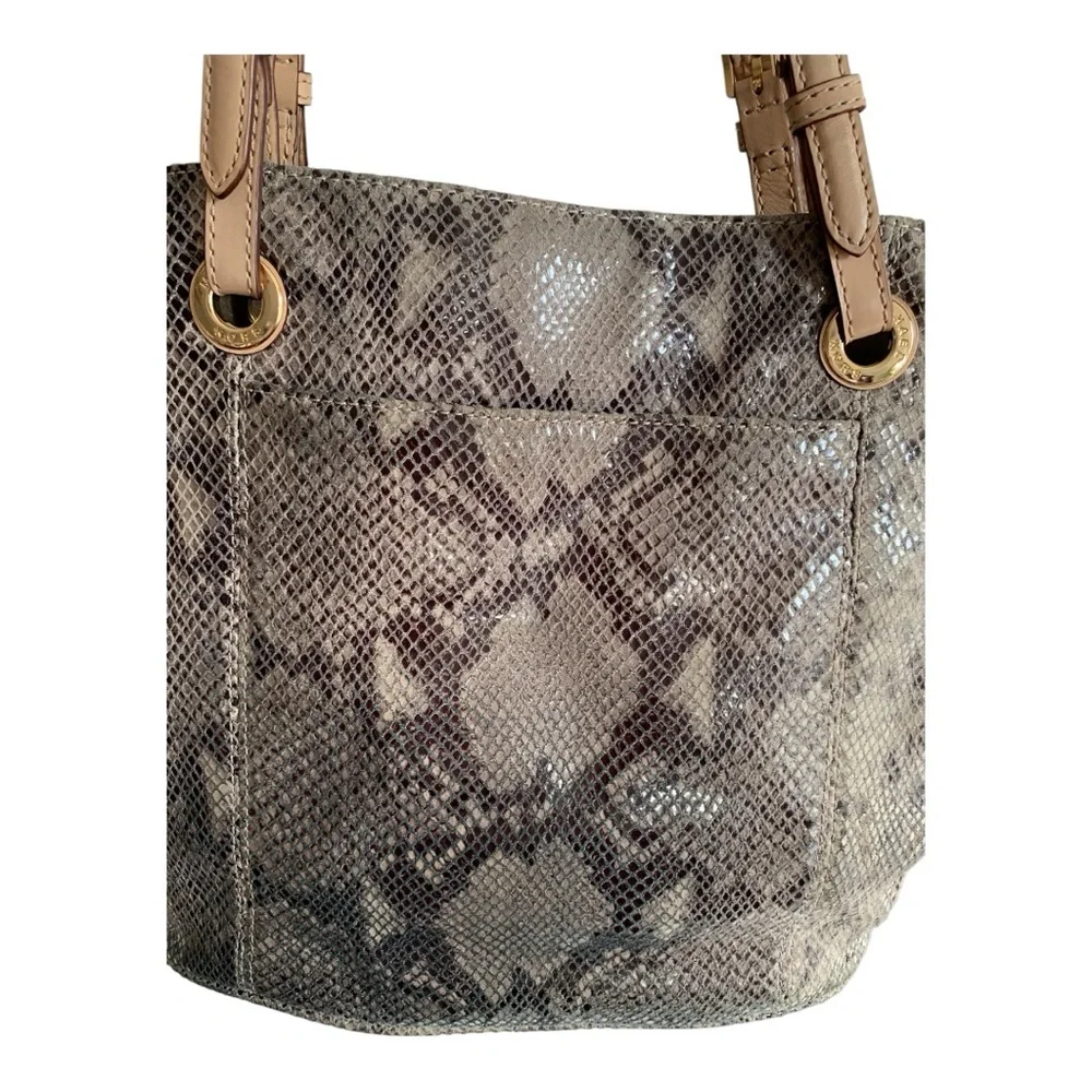 Michael Kors Vintage Snakeskin Tote Bag - Brown - Picture 3 of 9